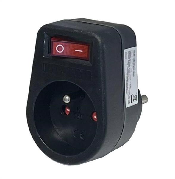 Konnoc DX-FZBK-01/ 01A rozbočka 1x zásuvka s vypínačem černá