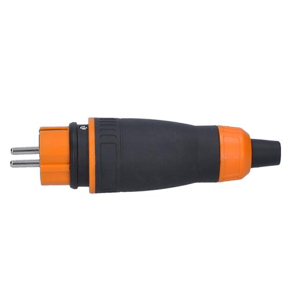 Solight zástrčka do vlhka,  přímá,  IP44,  černá-oranžová3