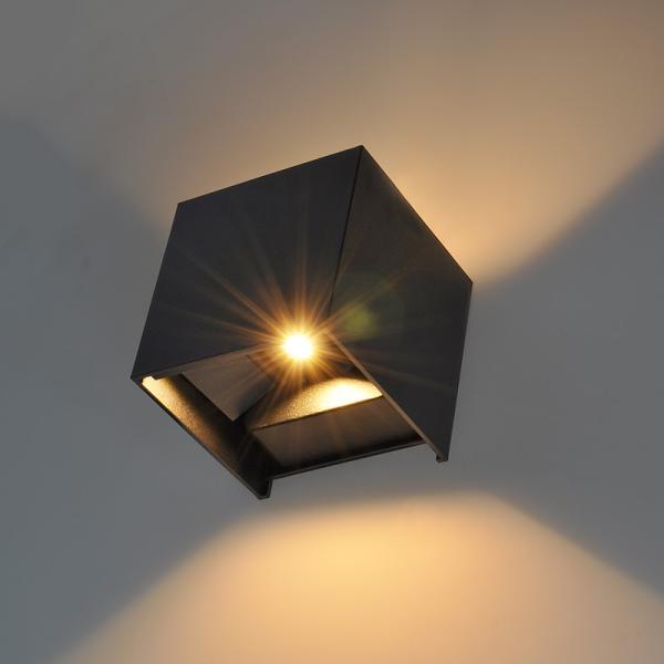 Solight LED venkovní nástěnné osvětlení Parma,  6W,  420lm,  3000K,  černá3
