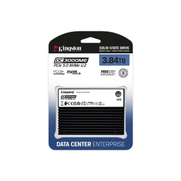 Kingston 3, 84TB SSD Data Centre DC3000M (Mixed Use) Enterprise U.2 PCIe 5.0 NVMe Enterprise SSD2