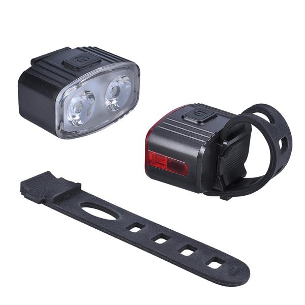 Solight set nabíjacích cyklo svietidiel, 160lm predné, zadné červená, Li-Ion, USB1