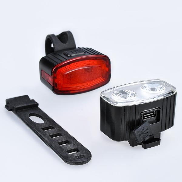 Solight set nabíjacích cyklo svietidiel, 160lm predné, zadné červená, Li-Ion, USB2