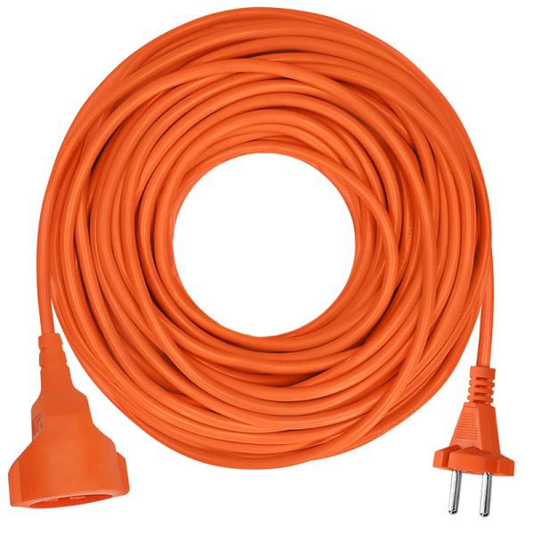 Solight 1z pohyblivý přívod - spojka,  15m,  2 x 1, 5mm2,  oranžová