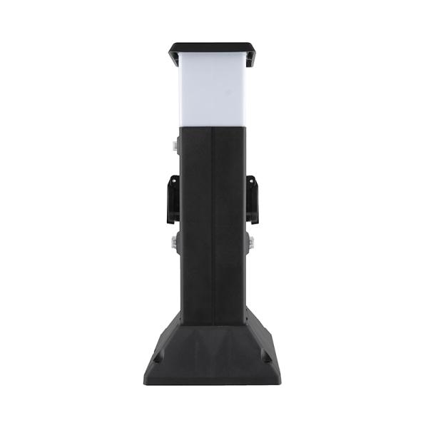 Solight zahradní sloupek IP44 s LED osvětlením,  plast,  2 zásuvky,  hranol,  černý3