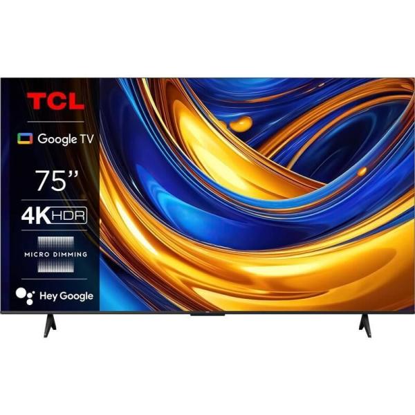 TCL P655 75" TV,  4K Ultra HD,  LED,  Google TV,  HDR,  Bluetooth,  WiFi,  Dolby Audio,  Chromecast