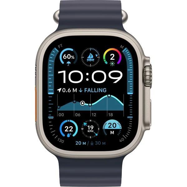 Apple Watch Ultra 2 (2024) GPS + Cellular 49mm Natural Titanium Case with Navy Ocean Band1