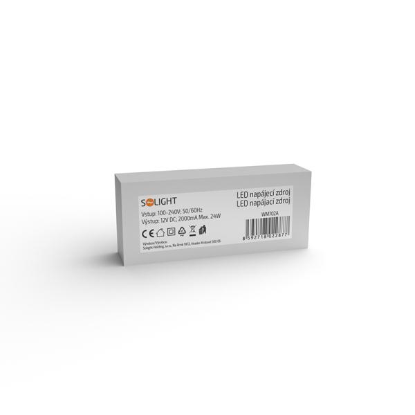 Solight LED napájecí zdroj,  230V - 12V,  2A,  24W,  IP203