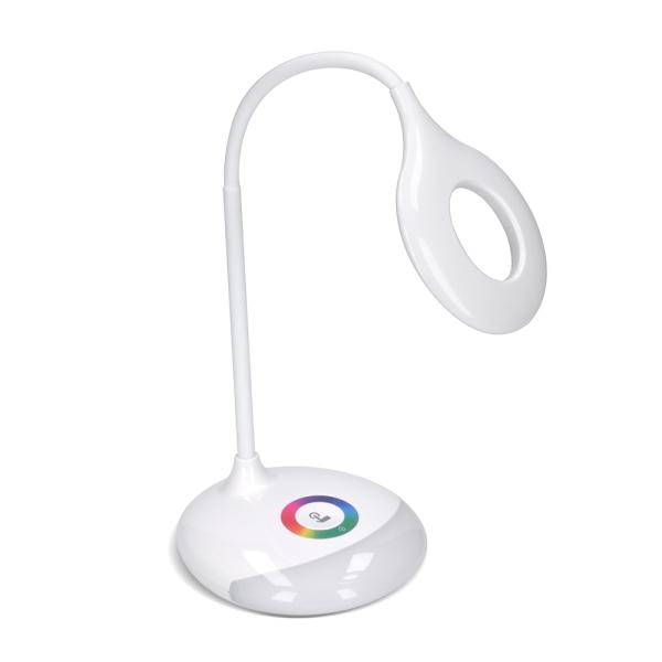 Solight LED stolná lampička nabíjacia, 5W, RGB podsvietenie, stmievateľná, USB napájanie5