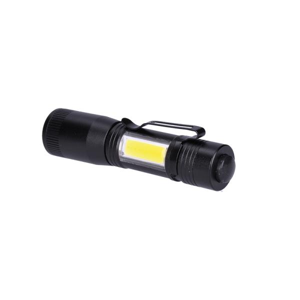 Solight LED kovová svítilna,  150 +60lm,  3W + COB,  AA,  černá2