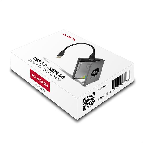 AXAGON ADSA-1S6,  USB 3.2 Gen 1 - SATA 6G SSD/ HDD adaptér vr. 2.5" púzdra11