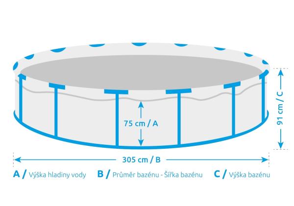 Marimex Florida bazén 3, 05x0, 91 m se zabudovaným skimmerem - motiv TEAK1