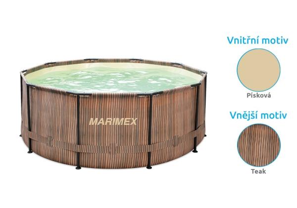 Marimex Florida bazén 3, 05x0, 91 m se zabudovaným skimmerem - motiv TEAK2