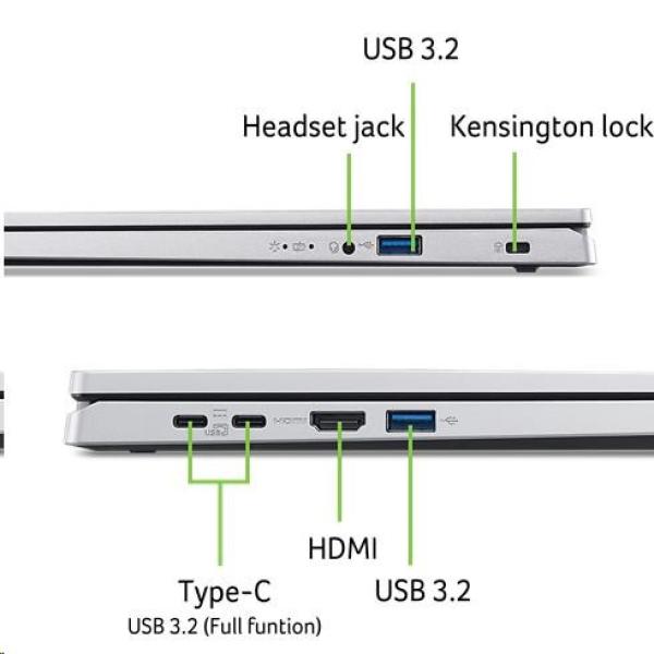 ACER NTB Aspire Go 15 (AG15-71P-55G2), i5-1334U, 15.6"FHD, 8GB, 512GB SSD, Iris Xe, W11H, Silver3