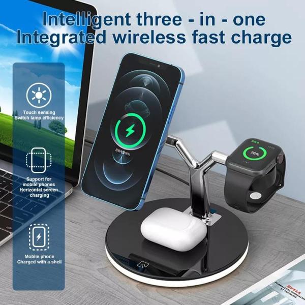 BAZAR - 1stCOOL bezdrátová QI nabíjecí stanice 3v1,  MagSafe kompatibilní - Po opravě4