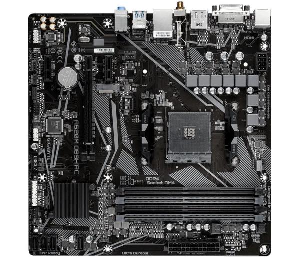 GIGABYTE MB Sc AM4 A520M DS3H AC,  AMD A520,  4xDDR4,  1xDP,  1xHDMI,  1xDVI-D,  WiFi,  mATX2