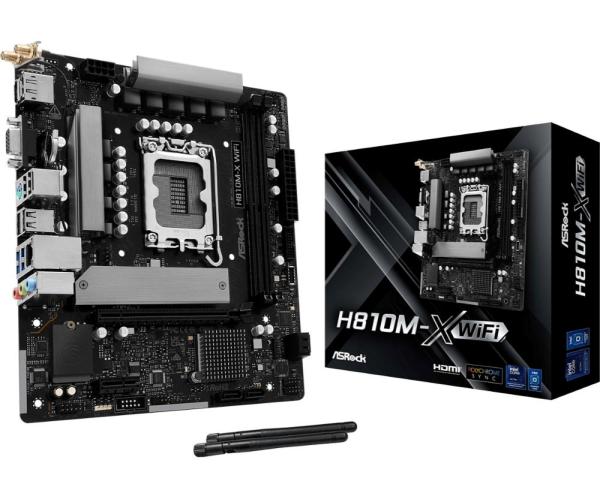 ASRock MB Sc LGA1851 H810M-X WIFI,  Intel H810,  2xDDR5,  1xDP,  1xHDMI,  1xVGA,  WiFi,  mATX