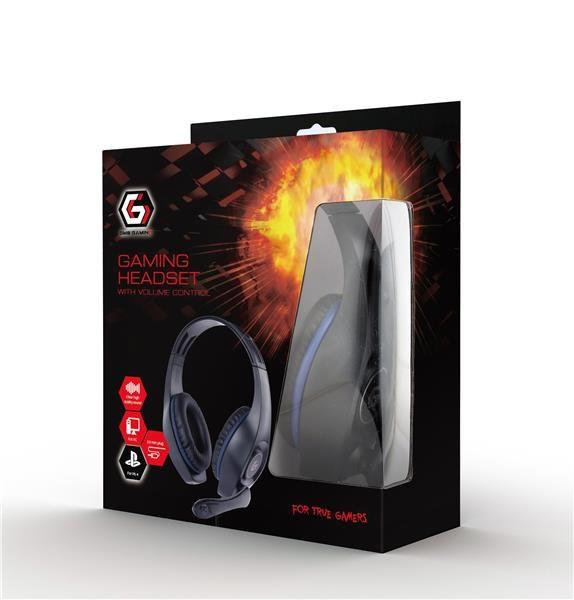 GEMBIRD sluchátka s mikrofonem GHS-05-B,  gaming,  černo-červená,  1x 4-pólový 3, 5mm jack1