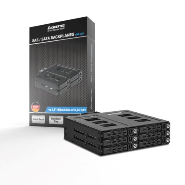 CHIEFTEC SATA/ SAS Backplane CBP-625,  1x 5, 25“ bay for 6x 2, 5“ HDDs/ SSDs,  Hot-Swap4