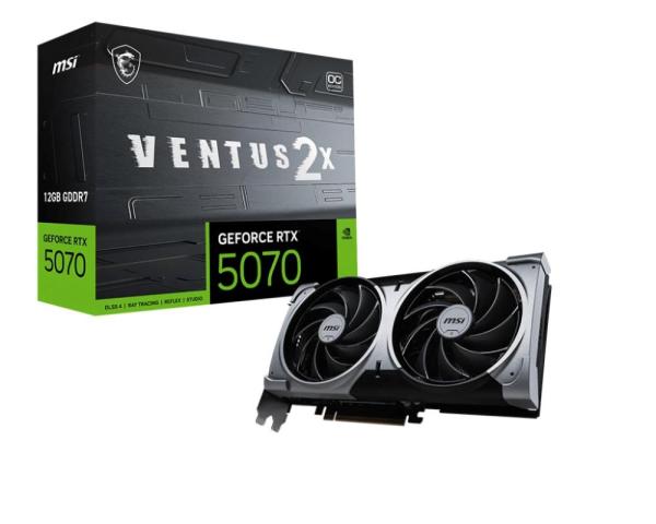 MSI VGA NVIDIA GeForce RTX 5070 12G VENTUS 2X OC,  RTX 5070,  12GB GDDR7,  3xDP,  1xHDMI