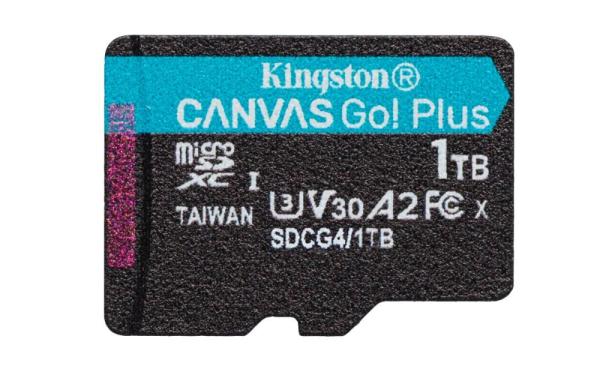 Kingston MicroSDXC karta 1TB Canvas Go! Plus, R:200/ W:160MB/ s, Class 10, UHS-I, U3, V30, A2 + Adaptér