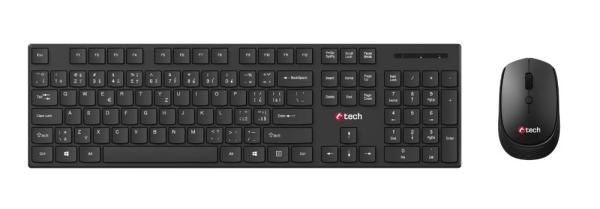 C-TECH klávesnice s myší WLKMC-03,  Bezdrátový set 2.4GHz,  CZ,  Černá0