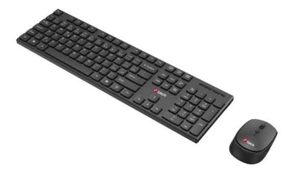C-TECH klávesnice s myší WLKMC-03,  Bezdrátový set 2.4GHz,  CZ,  Černá1