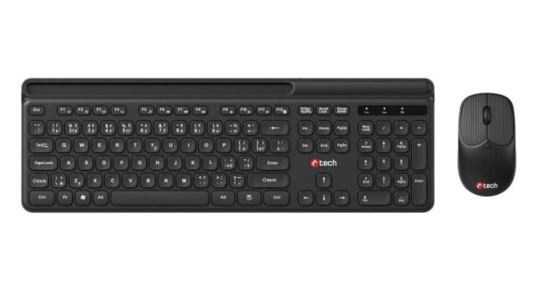 C-TECH klávesnice s myší WLKMC-05B,  Bezdrátový set 2.4GHz,  CZ,  Černá2