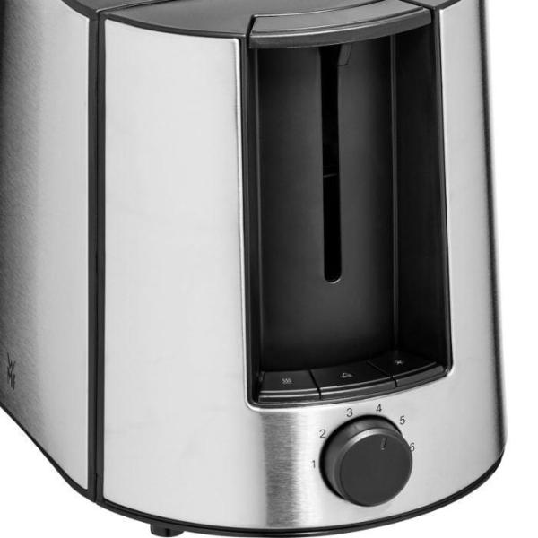 WMF Bueno Pro topinkovač,  870 W,  6 úrovní opekání,  odnímatelná přihrádka na dorbky,  nerez /  černá4