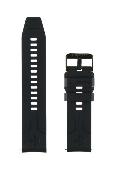 Garett univerzální řemínek 22 mm,  černý silikonový