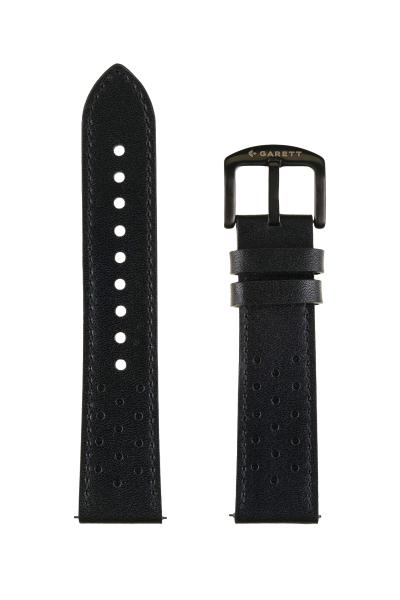 Garett univerzální řemínek 22 mm,  černý kožený
