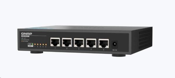 QNAP switch QSW-3205-5T (5x 10GbE port, pasiv. chladenie, podpora 100M/ 1G/ 2, 5G/ 5G a 10G)