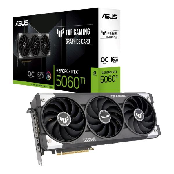 ASUS VGA NVIDIA GeForce RTX 5060 Ti TUF GAMING OC 16G,  16GB GDDR7,  3xDP,  1xHDMI