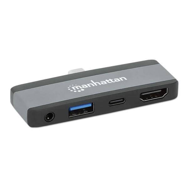 MANHATTAN Dokovací stanice USB-C 4v1, HDMI, USB-C PD 100W, USB-A 3.0, 3.5mm Jack2