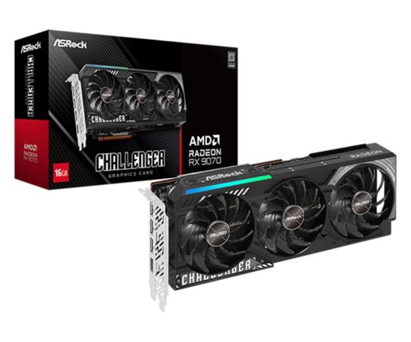 ASRock VGA AMD Radeon RX 9070 Challenger 16GB,  RX 9070,  16GB GDDR6,  3xDP,  1xHDMI