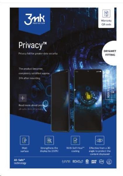 3mk All-Safe - AIO fólie BH Privacy Dry & Wet Fitting Phone,  5 ks