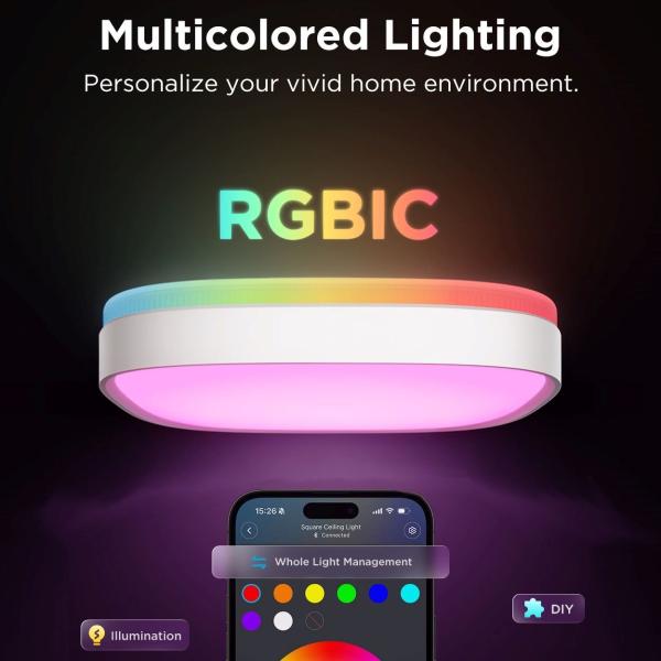 Govee RGBICWW Smart duální stropní světlo 2400lm 30cm Matter2