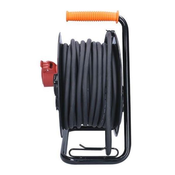 Solight predlžovací prívod na bubne, 3 zásuvky, , vonkajší, 400V + 230V, 25m gumový kábel 3x1, 5mm2, IP44