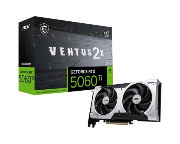 MSI VGA NVIDIA GeForce RTX 5060 Ti 8G VENTUS 2X OC PLUS,  RTX 5060 Ti,  8GB GDDR7,  3xDP,  1xHDMI