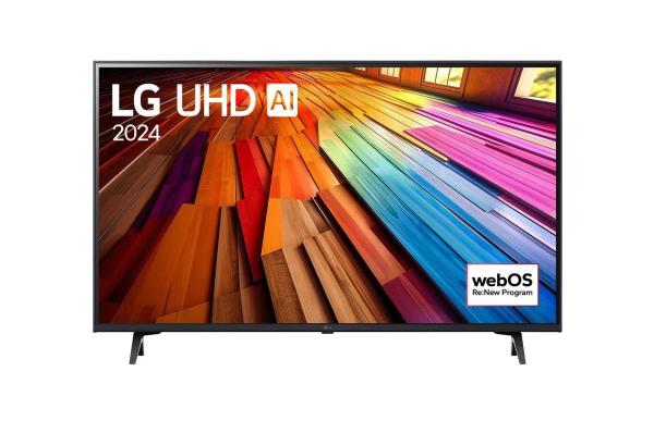 LG UT81 43" TV,  4K Ultra HD,  webOS,  Direct LED,  HDR,  ThinQ,  WiFi,  Bluetooth