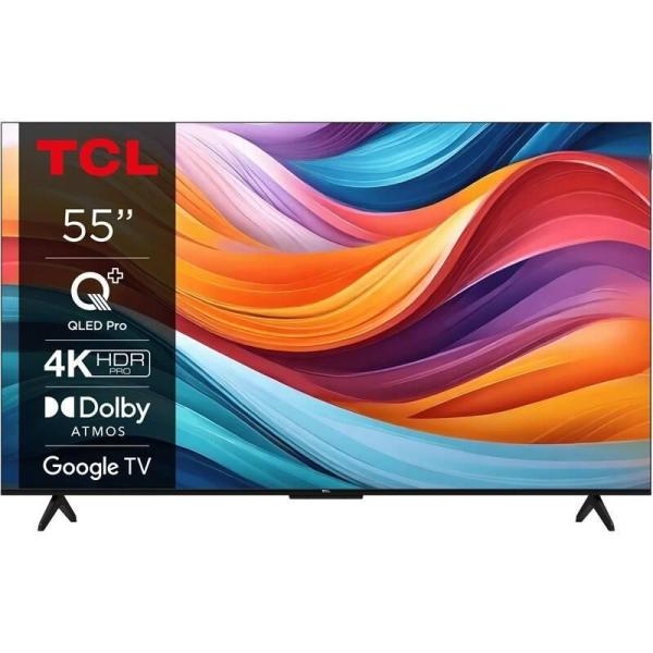 TCL 55T7B 55" TV,  4K Ultra HD,  QLED,  Google TV,  WiFi,  Bluetooth,  Direct LED,  Dolby Digital,  HDR,  Dolby Vision