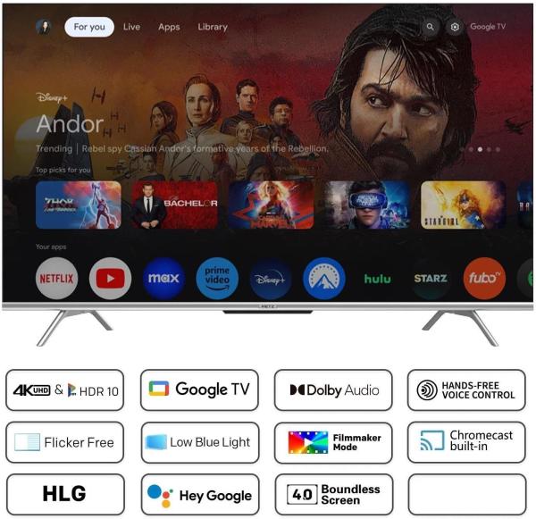 Metz 65MUD7000Z 65" TV,  4K Ultra HD,  LED,  Bluetooth,  WiFi,  Google TV,  HDR,  DTS Studio Sound3