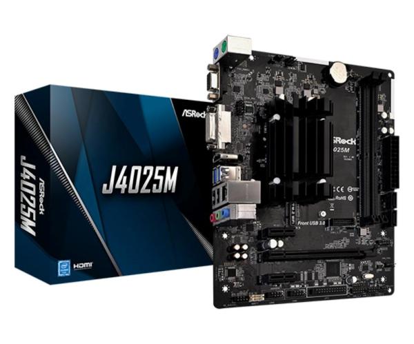 ASRock MB Intel procesor J4025M,  2xDDR4,  HDMI,  VGA,  DVI-D,  mATX