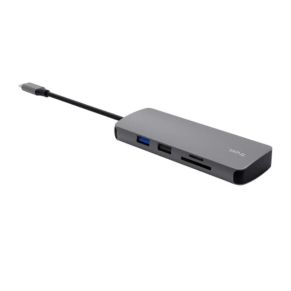 TRUST Dokovací stanice DALYX USB-C,  8v1,  HDMI,  RJ45,  2xUSB-C,  2xUSB-A,  microSD/ SD karta,  šedá2