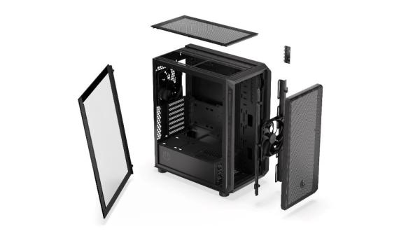 ENDORFY Case Arx 500 Core,  Průhledná bočnice,  ATX,  4x140mm Fan,  černá10