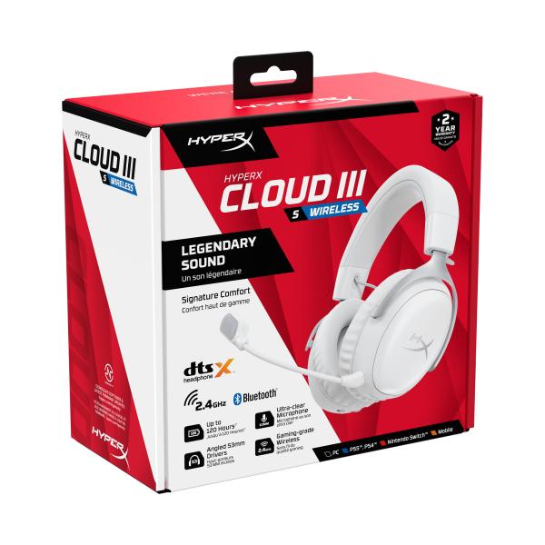 HyperX Cloud III S Wireless White Gaming Headset WHT8