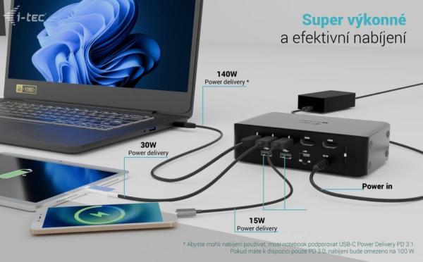 i-tec Thunderbolt 5 Quattro Display Docking Station,  Power Delivery 140W9