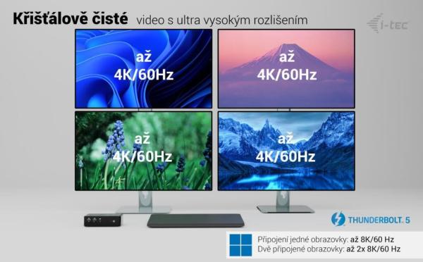 i-tec Thunderbolt 5 Quattro Display Docking Station,  Power Delivery 140W6