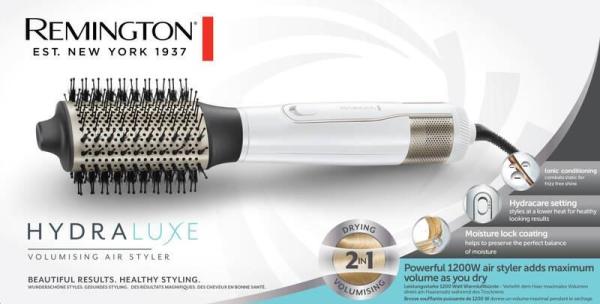 Remington AS8901 HYDRAluxe kulmofén, 1200 W, 3 teploty, 2 rychlosti, chladná špička, bílá1