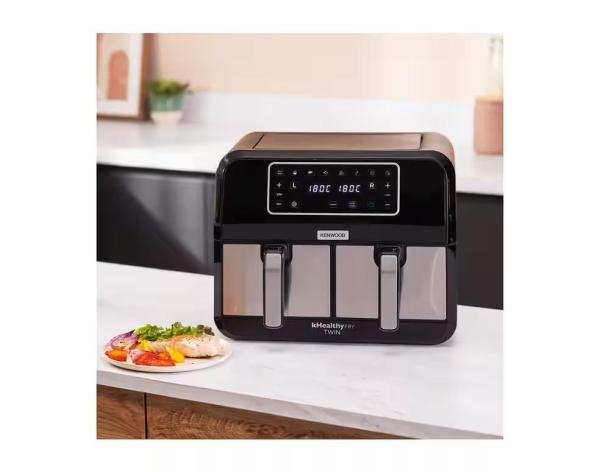 Kenwood kHealthy horkovzdušná fritéza,  1700 W,  se dvěma zásuvkami,  4+4 l,  8 programů,  černá4
