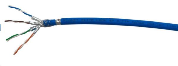 FTP kabel PlanetElite,  Cat6A,  drát,  4pár LS0H,  Dca,  stíněný,  modrý,  500m